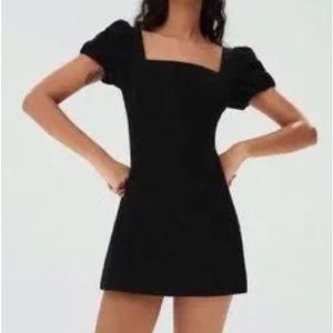 Zara Black Puff Sleeve mini dress